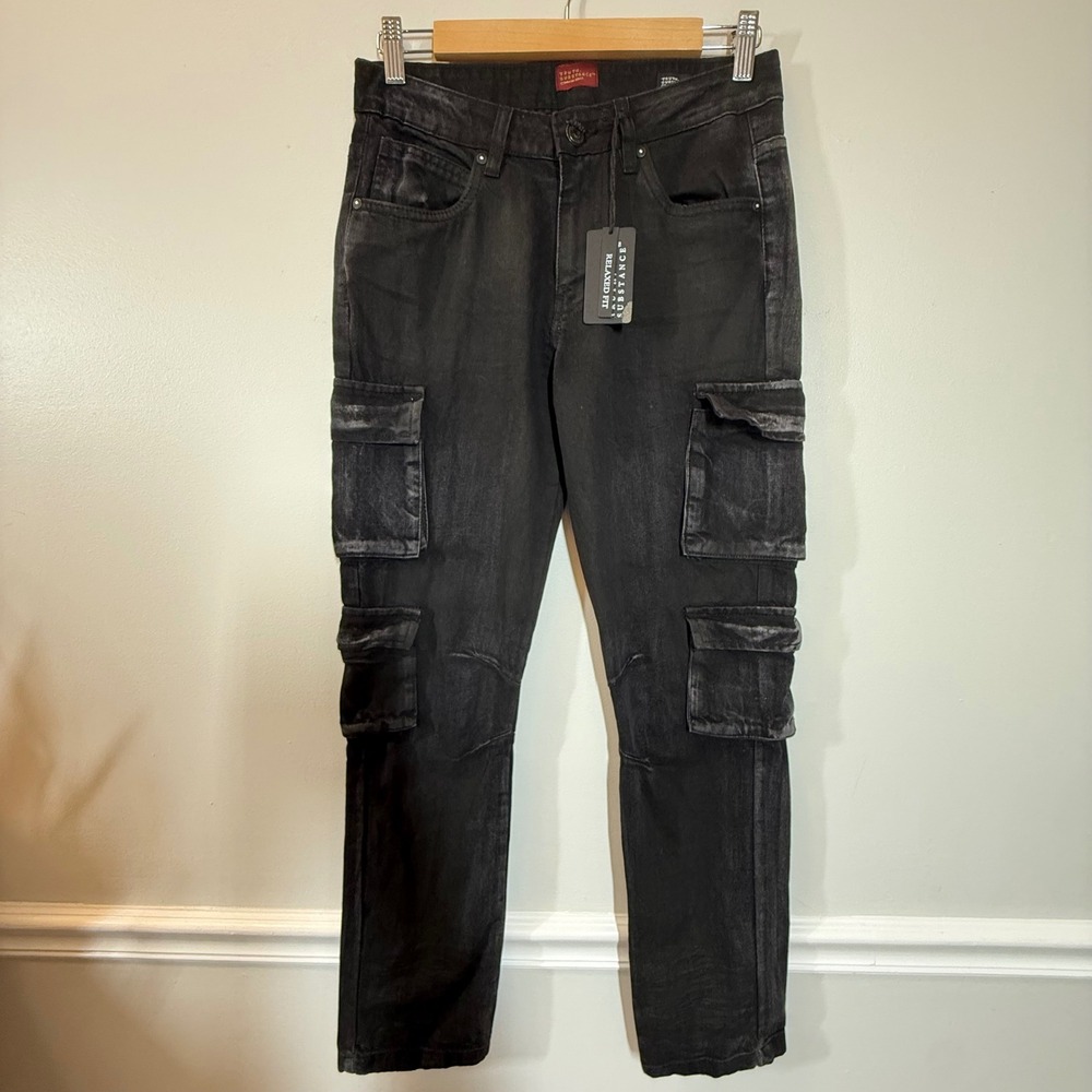 Truth Substance Youth Size 14‎ Cargo Pants Black Relaxed Fit Utility Y2K NWT